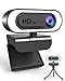 lesvtu Webcam PC con Microfono y Anillo de Luz, Camara Web 1080p con Tapa y Tripode para Ordenador/Portatil/Mac, Web CAM para Youtube, Skype, Zoom, Xbox One, Videoconferencia y Videollamadas