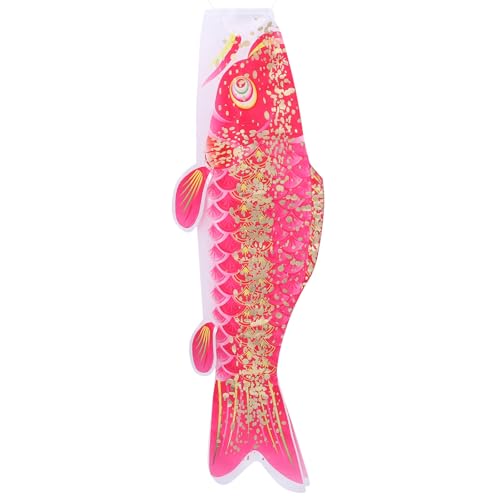 Alasum Manica a Vento della Carpa Giapponese 3D Stampa Dorata Bandiera Decorativa da 70 CM per Esterni e Festività Maniche a Vento a Forma di Pesce per Giardino Terrazza e Casa