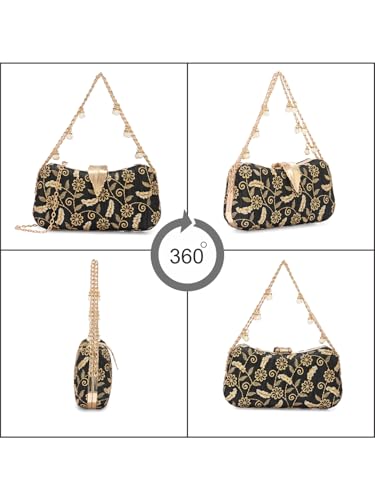 Image of TOOBA Handicraft Clutch Purse For Women with Sleek Design Embroidered Clutch| Trendy Stylish Bridal, Party, Wedding Sling Bag