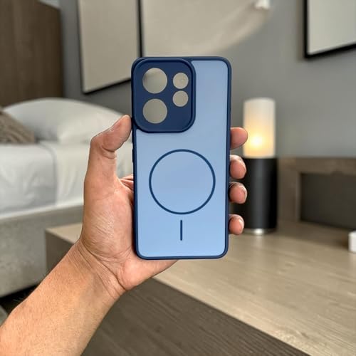 Image of Shockproof Design Back Cover Compatible for Vivo V60 5G / V60E 5G / Vivo T4 Pro 5G | Frosted Matte Case with Camera Protection | Slim Shockproof TPU Mobile Cover (Blue)