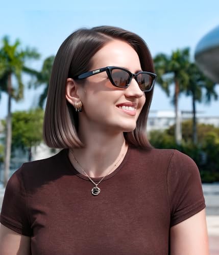 FEISEDY Trendy Polarized Cateye Sunglasses for Women Men Retro Rectangle Narrow Sunnies B41763