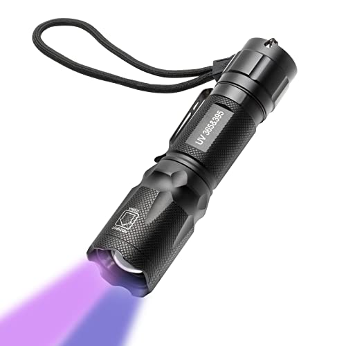 HSXMN UV Flashlight 365nm & 395nm, Powerful Black Light LED Light Wood