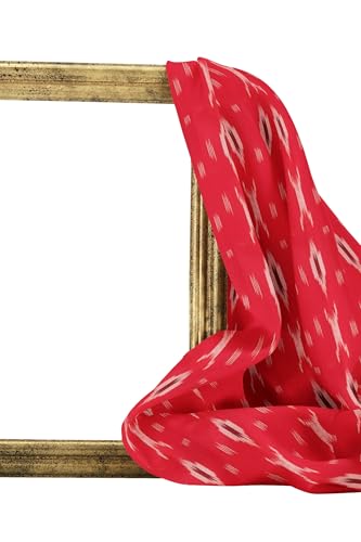 Image of Cotton Pochampally ikat unstitched blouse, Kurthi, long frock fabric material for women (1 meter, 2 meters & 3 meters)