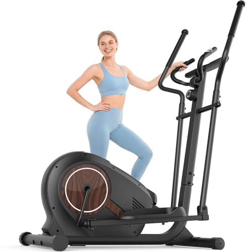 Elliptical Exercise Machine, Elliptical Machine for Home with Ultra-Smooth Magnetic Resistance,Elliptical Trainer with 14 Levels, 15.5'-18' Stride 500lb Loading, 95% Pre-Assembled Home Gym Equipment