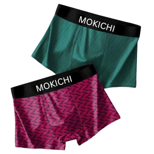 Image of Men's Microfiber Boxer Briefs Pack of 2 | Ultra Soft Stretch Trunks | Moisture-Wicking Breathable Innerwear | Printed Premium Underwear for Men | Comfortable Elastic Waistband