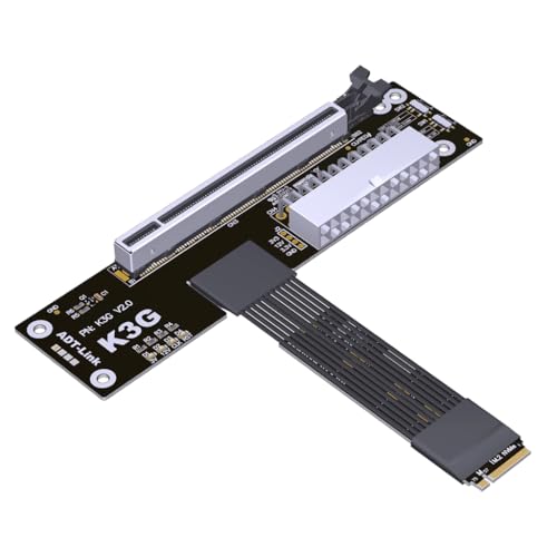 JMT ADT-K43SG-BK PCIe 5.0 X16 to M.2 NVMe Graphics Card Adapter Compatible with RTX50 RX90 Series Docking Station (K43SG-BK-30cm)