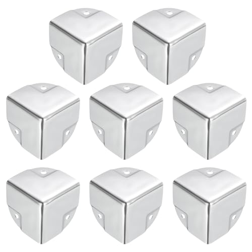 uxcell Metal Box Corner Protectors Box Edge Guard Protector 40 x 40 x 40mm Silver Tone 16pcs for Table Corners and Desk Corners