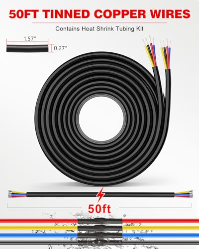 Image of NAOEVO 16 Gauge Wire 4 Conductor, 16 Gauge Automotive Wire 12V Cable, 50FT