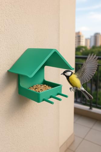Comedouro E Tratador Pássaros Livres Ecológico De Parede (Marrom)