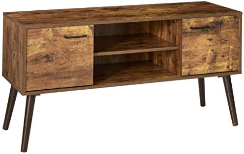 Christopher Knight Home Amarah Mid-Century Modern Entertainment Center with Walnut Accents, Pine / Walnut Finish