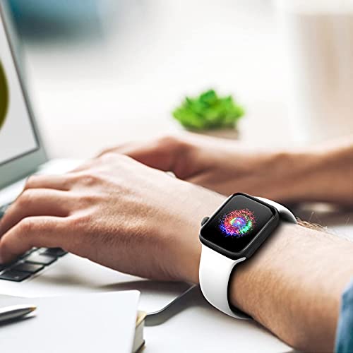Treasuremax Sport Band Compatible With Apple Watch Bands 38Mm 40Mm 41Mm 42Mm 44Mm 45Mm 49Mm,Soft Silicone Strap Compatible For Apple Watch Series Ultra 8 7 6 5 4 3 2 1 Se Men Women White 38/40/41Mm #TOP4