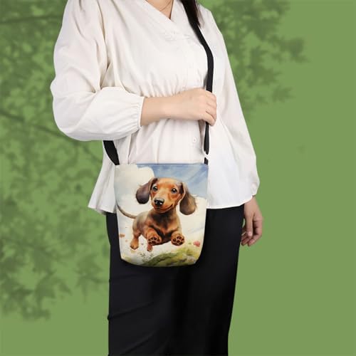 Cartoon Dachshund Double-sided Printed Messenger Bag — 사진 2