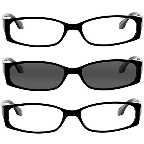 Fashion Reading Glasses 1.50 2 Black 1 Black Sun (3 Pack) F503 #TOP1