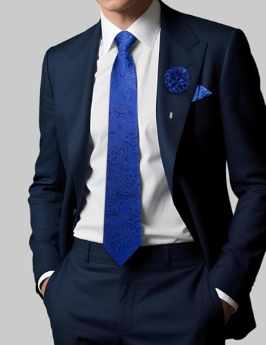 Image of DiBanGu Mens Zipper Tie Silk Pre-Tied Necktie with Gift Box