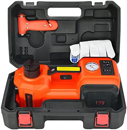 E-HEELP Electric Car Jack 5Ton 12V Kit Car Jack Hydraulic (Lifting Range: 6.1~17.7 inch) with Inflator Electric Jack for Car SUV Sedan MPV Change Tires Garage Repair Emergency Kit