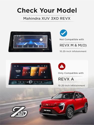 Image of ZEIR Screen Protector For MAHINDRA XUV 3XO REV-X M /M(O) - 10.25 INCH INFOTAINMENT Touchscreen | MahindraRevX Electric Car Display Guard | 9H Hardness, Anti-Scratch & Water Resistant | HD Clarity XUV3XO Car Dashboard Accessory 2025+ [Not Tempered Glass] (RevX Info)