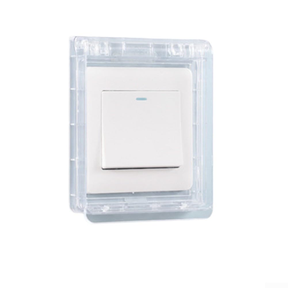 Steckdosenschutzabdeckung, 6 Stück 86 Typ 9 × 9 cm ultradünne wasserdichte Schalterabdeckung(Transparent)