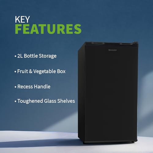 Image of SHARP 92 L 1 Star Mini Direct Cool Single Door Refrigerator |Japan 7 Shields Protection|Vegetable Box| Toughened Glass shelves I (Metal Black, SJ-MRW101N2-PKS)