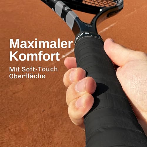 Otaro Griffband Tennisschläger – rutschfest & schweißabsorbierend | Badminton Griff Band, Padel, Tennis Overgrip Band | nachhaltige, plastikfreie Verpackung | schwarz (2er Set)