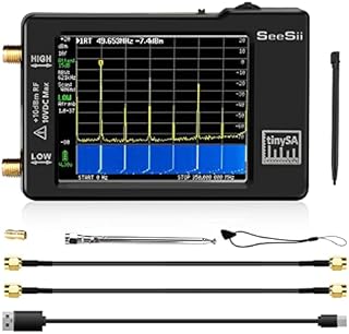 Portable TinySA Spectrum Analyzer,SEESII Upgraded V0.3.1 Handheld Tiny Frequency Analyzer 100kHz to 960MHz MF/HF/VHF UHF Input,Signal Generator with 2.8 inch Touch Screen & ESD Protect Function