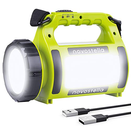 NOVOSTELLA Rechargeable LED Torch, Multi-Functional Camping Light, Waterproof Outdoor Spotlight Searchlight, High Power Beam Flashlight, 650lm Lightweight Lantern 2000mAh