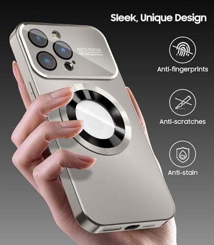 Coque iPhone 15 Pro Max premium finition gris titane et logo visible - 5