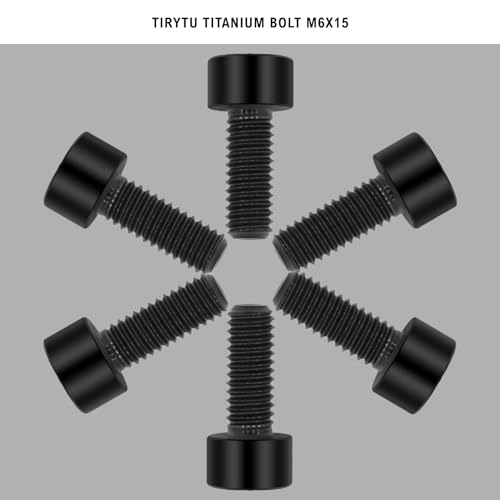 Image of Lightweight Titanium Bolts M6x15 Hex Socket Screws, Black, 6PC | Lightweight Hex Socket Screws, MTB /Road Bike /Motorcycle, Corrosion Resistant, Marine Grade Fasteners