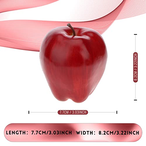 Meiwlong 6Pcs Artificial Apple Fake Lifelike Fruit Dining Room Kitchen Decoration Home Cabinet Office Desk Christmas Festival Theme Ornament Photography Props Model #TOP4
