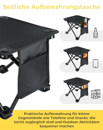KingCamp Campinghocker 2er Set, Campinghocker Faltbar bis 180 kg Traglast Leichter, Hocker für Angeln und Camping Outdoor Picknick Garten mit Tragetasche