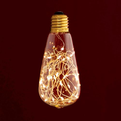 Teardrop Fairy Light Decorative LED Light Bulb E27 Edison Screw. ST64 Clear Glass, 1.8W (Equivalent to 20W) - Image 2