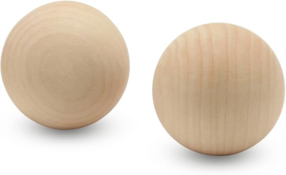 3 inch Wooden Round Ball, Bag of 2 Unfinished Natural Round Hardwood Balls, Smooth Birch Balls, for Crafts and DIY Projects (3 inch Diameter) by Woodpeckers
