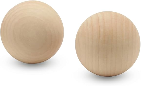 3 inch Wooden Round Ball, Bag of 2 Unfinished Natural Round Hardwood Balls, Smooth Birch Balls, for Crafts and DIY Projects (3 inch Diameter) by Woodpeckers