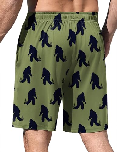 Image of Ekouaer Men's Pajama Shorts Soft Sleepwear Bottoms Elastic Waistband Loungewear Breathable Men Shorts with Pockets