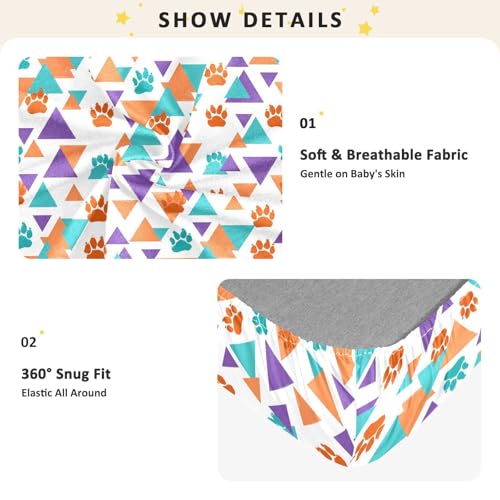 Parure de lit coton extensible motif triangles pour lit enfant