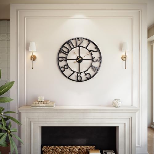 Vantic 24 Inch Silent Metal Wall Clock review image
