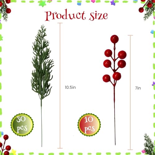 Norfolk-Pine-PicksChristmas-Greenery-Stems-Artificial-Pine-Needles-Stems-Branches-Christmas-Tree-Filler-with-Red-Berry-for-DIY-Indoor-Outdoor-Home-Cedar-Plants-Garland-Decor-40 Norfolk Pine PicksChristmas Greenery Stems Artificial Pine Needles Stems Branches Christmas Tree Filler with Red Berry for DIY Indoor Outdoor Home Cedar Plants Garland Decor 40