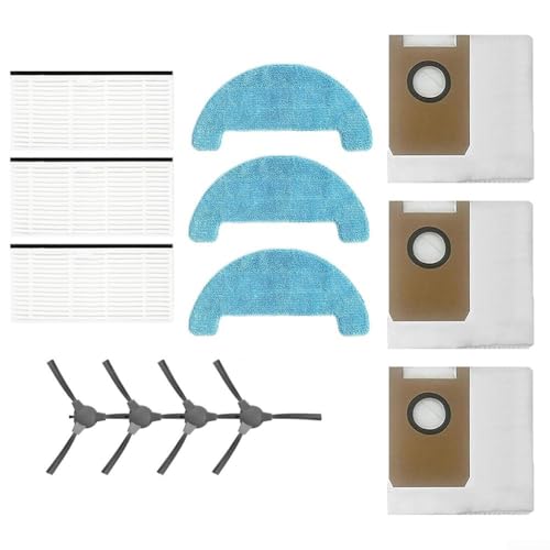 Vacuum Cleaner Replacement Parts Kit For Loorow AT800 Accessories, 3-In-1 Robot Vacuum Side Brushes Filters Mop Pads Kit