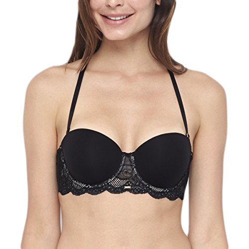 BeMe NYC Women's Rough & Tumble Strapless Convertible Bra 36B Pitch Black