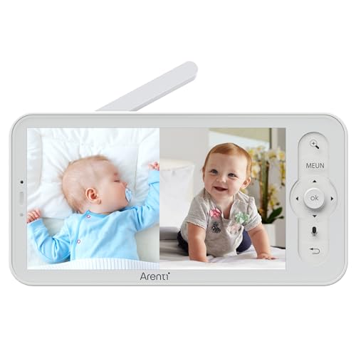 ARENTI Split Screen Parent Unit for Video Baby Monitor AInanny 2K,5 Inch Display,720P,Two-way Audio,Foldable Bracket,Zoom,3350mAh Battery(Screen Only)