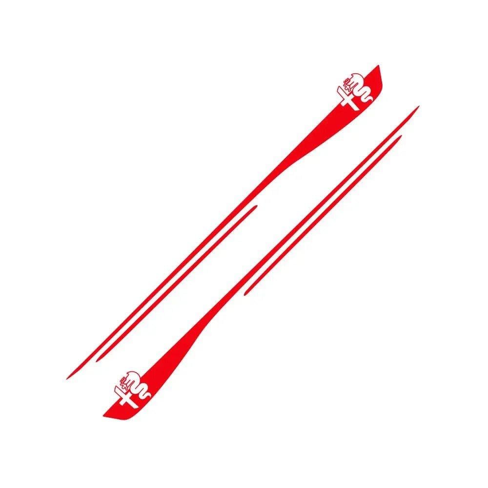 Dabhuoc Glossy Red Car Door Side Stickers Tuning Auto Accessories Vinyl Decal(Glossy Red)