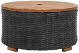 SAFAVIEH Couture Collection Anguilla Dark Grey Faux Wicker Indoor/Outdoor Storage Coffee Table (Fully Assembled)