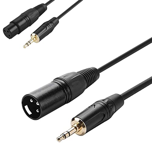 Cablecreation Bundle – 2 Items 3.5Mm To Xlr Cable 10Ft, 3.5Mm Male To Xlr Male + 3.5Mm Male To Xlr Female Microphone Cable For Phone, Tablet, Laptop, Microphone, Amplifier, Audio Board #TOP19