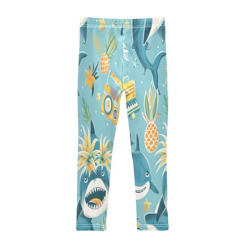 Toddler Girls Leggings Printed Yoga Pants Leggings Blue Shark Pineapple for Kids2