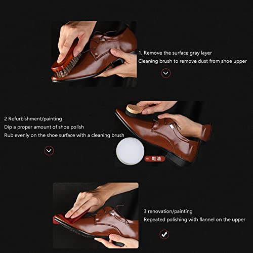 Cepillo de zapatos de cerdas suaves y crin para pulir calzado masculino con bolsa de viaje 4