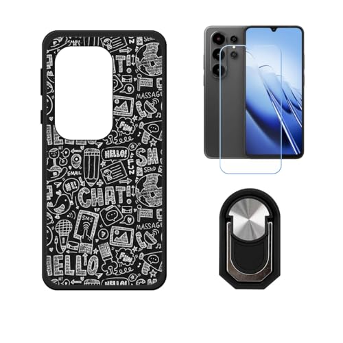 BMPNLSZ �K�pBlackview Wave 10�p+HD�����K���X�ɓK�����ėpTPU�P�[�X�A�V���J�Q���P�[�X�o���p�[�ی�o�b�N�P�[�X-�ɓK����9�d�x�X�N���C�u�h�~�X�N���[���v���e�N�^(6,88") + ���O���\�Ŕėp�I��360�x��]�\�ȃX�e���g