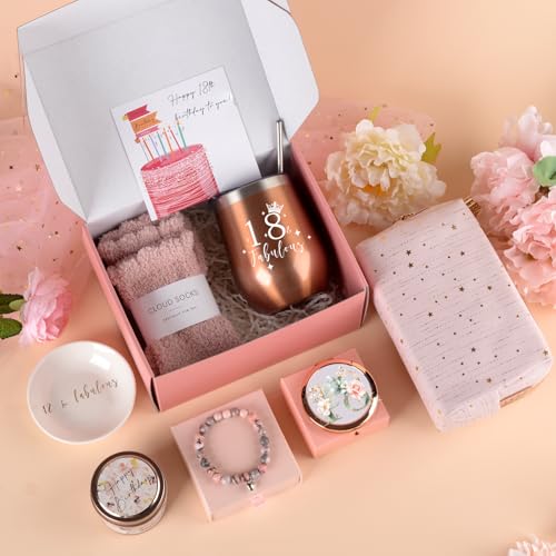 18th Birthday Gifts for Girls, 18 Birthday Gift Ideas Gifts for 18 Year Old Girl, Happy 18th Birthday Gifts for Daughter, Niece, Granddaughter, Best Friends Sister Her Bestie Birthday