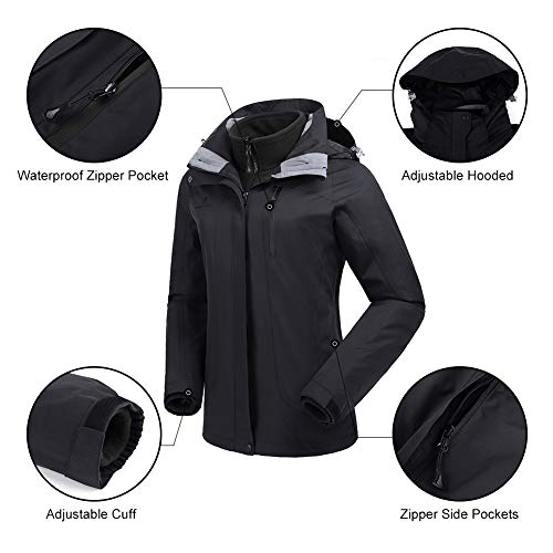 CAMEL CROWN Men’s Ski Jacket 3 in 1 Waterproof Winter Jacket Snow Jacket Windproof Hooded with Inner Warm Fleece Coat - Thumbnail 5