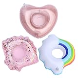 SMASOLO 3個 インフレータブルシェルハートカラフルクラウド点水浮くカップホルダー兼テーブルマットパーティーテーブル装飾用耐傷防汚プ