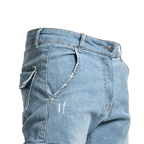 Men Jeans Regular Fit Straight Leg Cowboy Pants with Cargo Pockets Vintage Streetwear Lounge Pants Men3