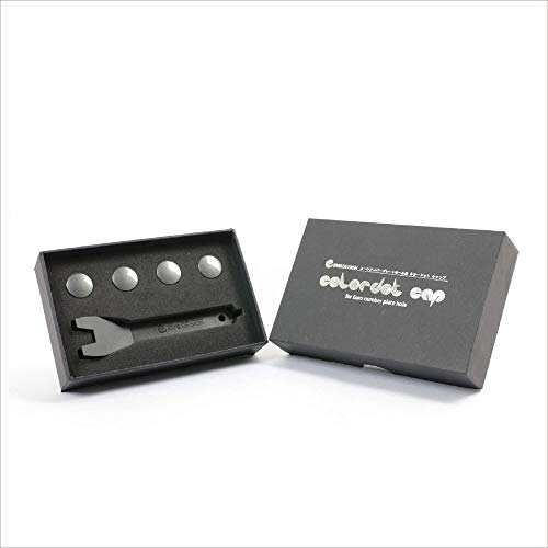 カラードットキャップ CDCシリーズ イブデザイン フィアット アバルトのリアナンバー横の 黒い樹脂キャップをカラードットキャップに交換 Fiat500/Fiat Panda/Abarth500/Abarth695/Abarth595に取付可能 純正カラーに塗装済み/EVE DESIGN (グレー メタリック) 品番:CDC-695